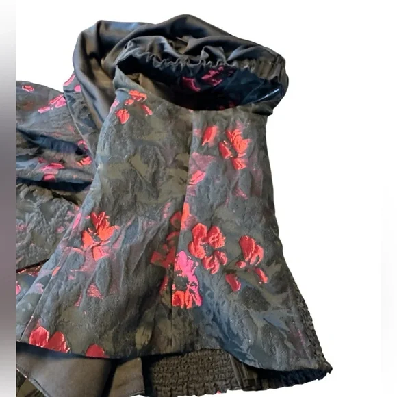 WHBM Black Red Floral Jacquard Off Shoulder Corset Bustier Top 14 Evening Fancy - Picture 6 of 12